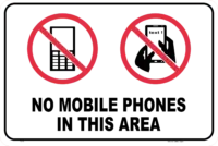 No Mobile Phones sign P2274