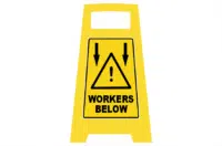 Workers Below Porta Board sign PB66010
