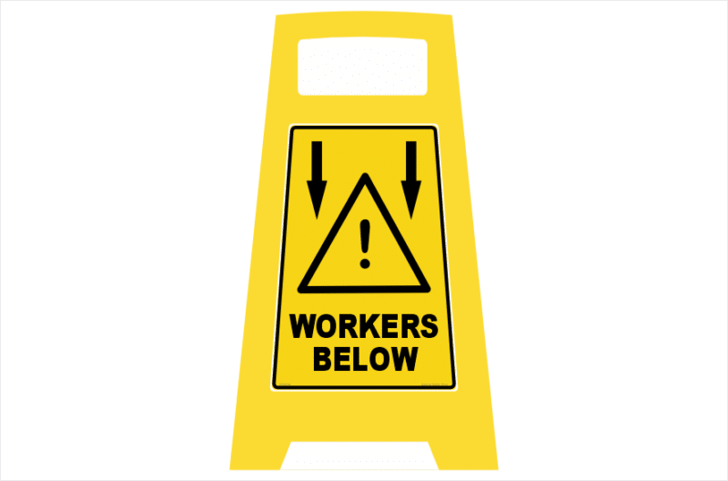 Workers Below Porta Board sign  PB66010