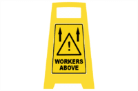 Workers Above Porta Board sign  PB66011