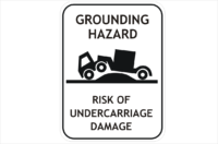 Truck grounding hazard sign