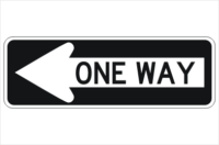 One Way Arrow Left sign