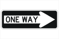 One Way Arrow sign