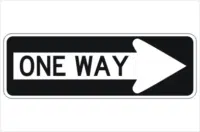 One Way Arrow sign