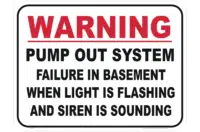 Basement pump out system sign
