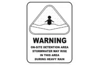 Onsite stormwater detention area sign