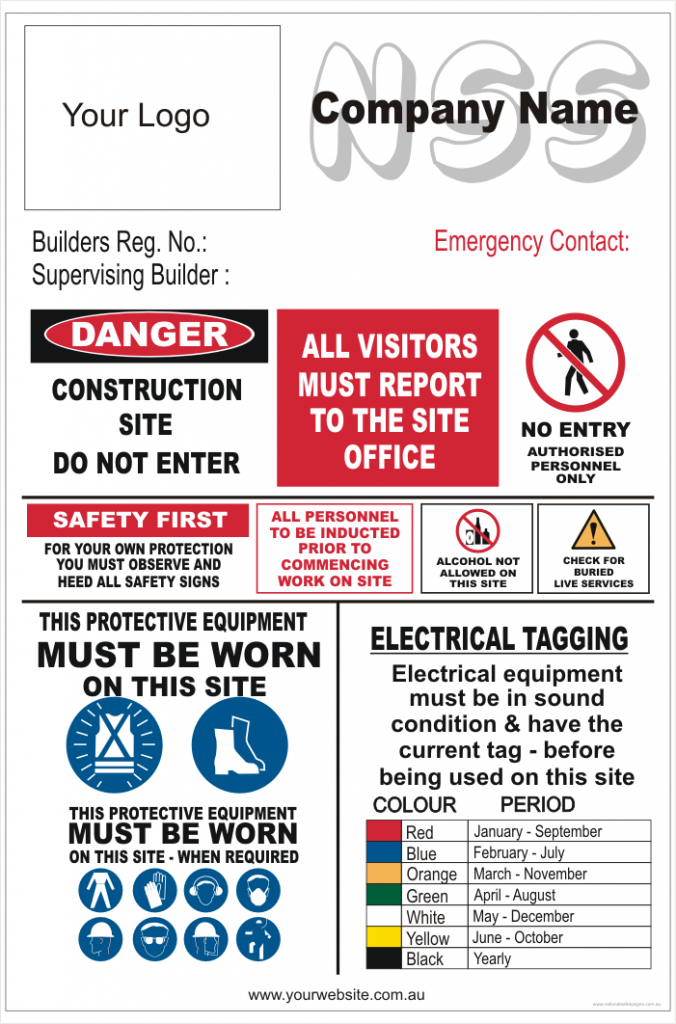 NSW Building contractors sign National Safety Signs with Electrical