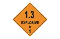 Class1 Div 1.3 D Explosive sign