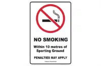 QLD No Smoking 10 Metres of Boundary sign