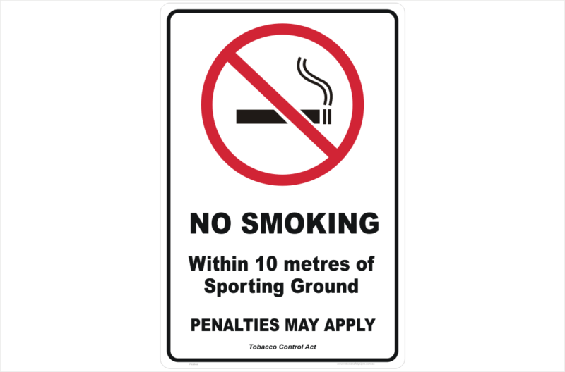 QLD No Smoking 10 Metres of Boundary sign