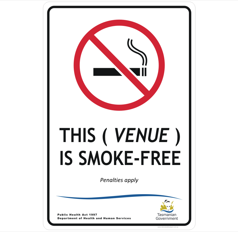  Tas Smoke Free venue design a sign P22559 National 