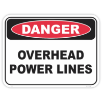 Danger overhead Power lines safety sign - AS1319 compliant, National Safety Signs Australia