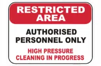 High Pressure Cleaning sign
