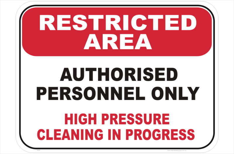 High Pressure Cleaning sign