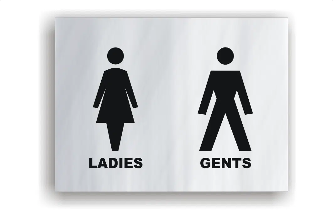 Ladies and Gents Toilet sign