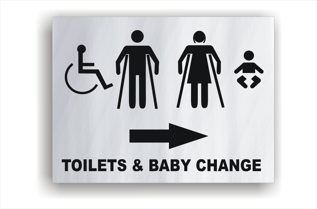 Baby changing facilities toilet sign