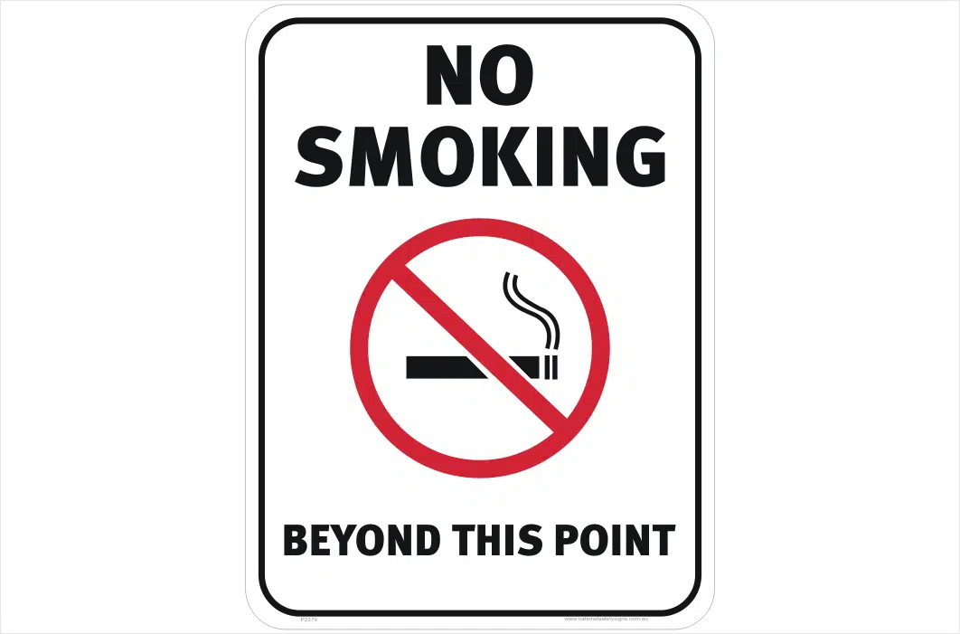 No Smoking Beyond this Point Sign
