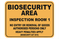 Biosecurity Inspection Room sign