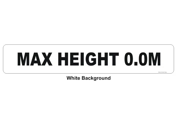 Maximum Height Sign - National Safety Signs