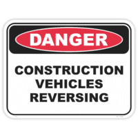Danger vehicles reversing safety sign - AS1319 compliant, National Safety Signs Australia