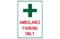 Ambulance Parking Only Sign