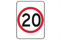 Speed Limit 20 KPH sign