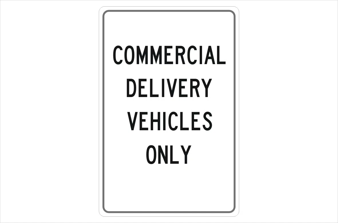 Commercial Vehicles Only Sign