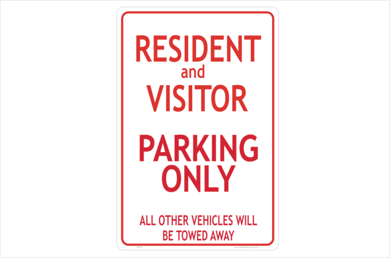 Residents and Visitors Parking only sign
