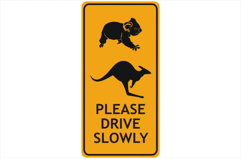 Animal Road Sign Koala and Kangaroo Road Signs