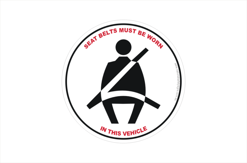 Seatbelts required sticker