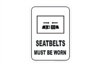 Seatbelts must be worn sign