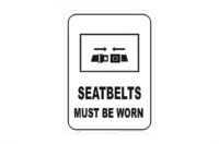 Seatbelts must be worn sign