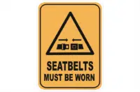 Seatbelts must be worn sign