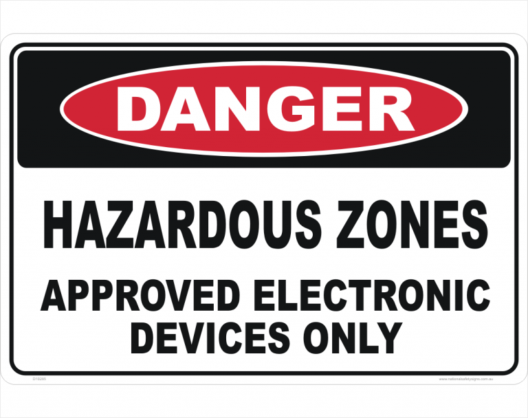 Hazardous Zones sign Electronic Devices danger
