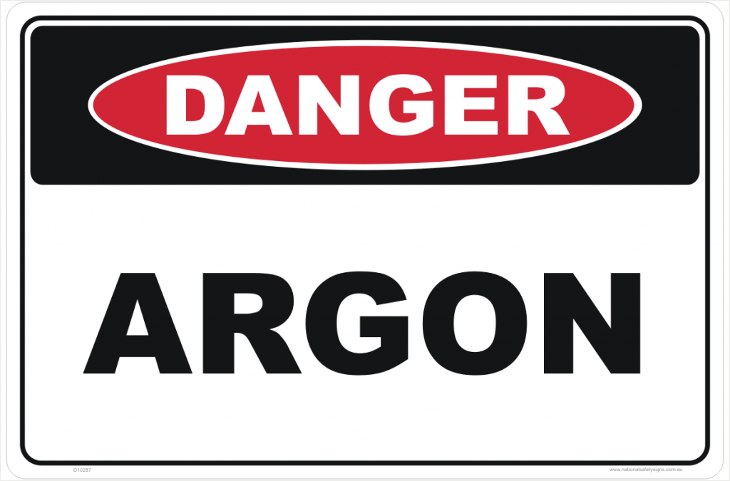 Argon Gas Hazchem Sign National Safety Signs