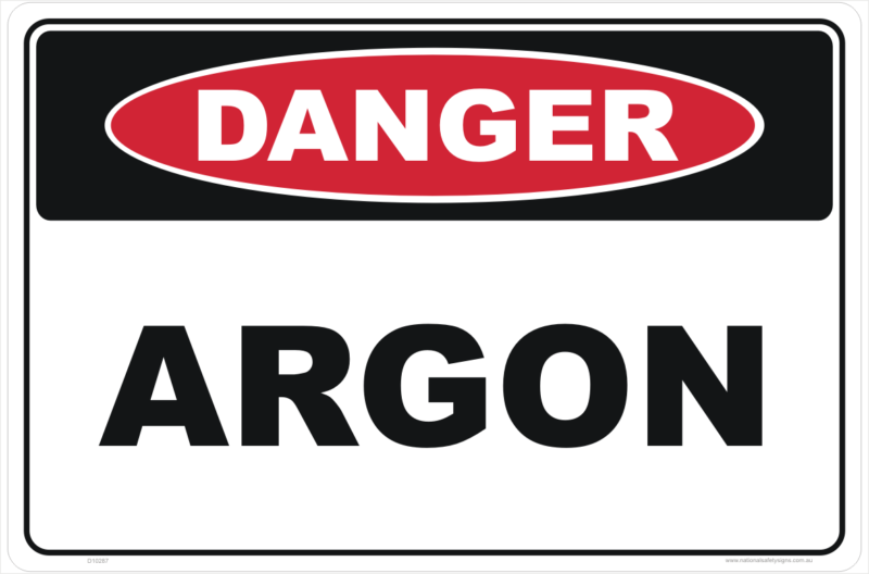 Argon Gas Hazchem Sign
