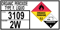 Storage Emergency Information Panel Organic Peroxide  H1562
