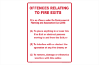 Fire Exit Offences Act 2000 signn