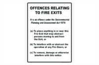 Fire Exit Offences Act 1979 sign