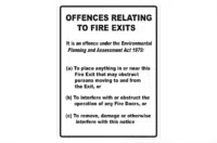 Fire Exit Offences Act 1979 sign