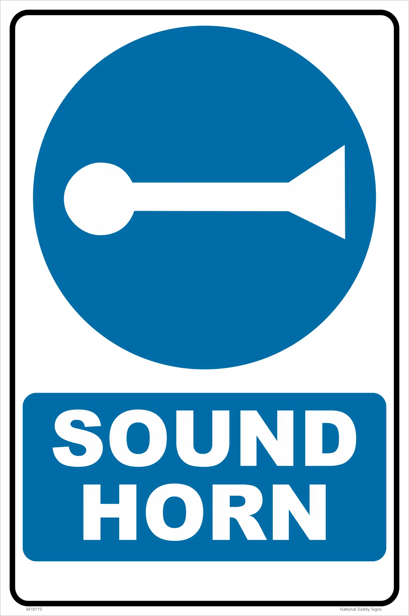 Sound horn Mandatory sign  M18119