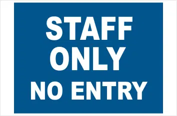 Staff only No Entry Sign    BA16450 - Image 2