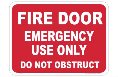 Fire Door Emergency sign