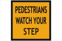 Pedestrians step sign