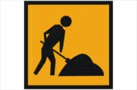 Workmen Ahead sign Symbolic worker, Traffic Management signs online
