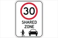 Shared Zone 30 KPH Sign