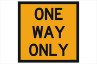 One Way Only sign