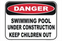 Swimming Pool Under construction sign