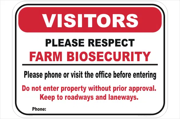 Farm Biosecurity Sign