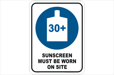 Sunscreen sign - 30+ Sun protection - National Safety Signs